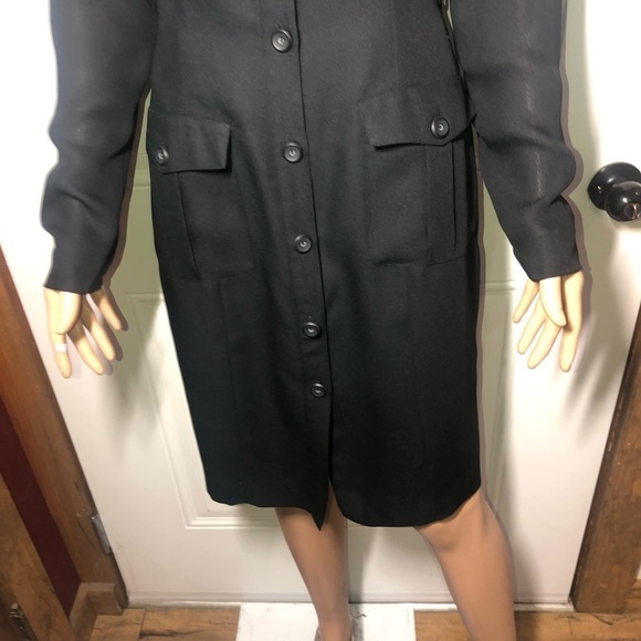 Calypso 90s Vintage Black Long Sleeve Midi dress Size 4 - Picture 2 of 8